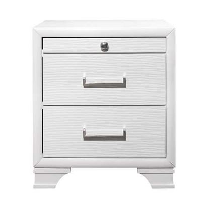 Picture of White Nightstand with 3 Drawers
