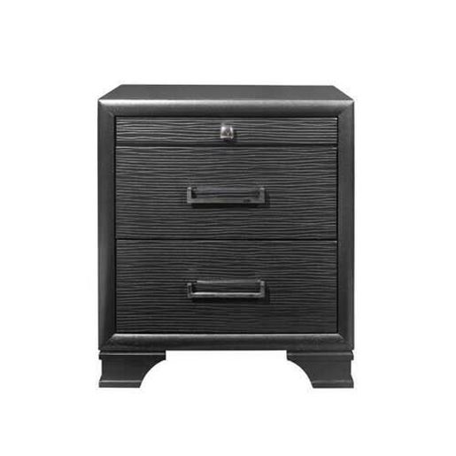 Picture of Grey Nightstand with 3 Drawers