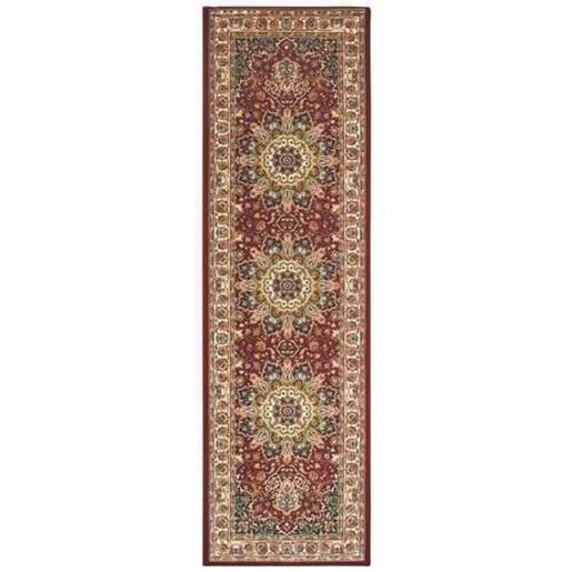 Изображение 8' Red Ivory Machine Woven Oriental Indoor Runner Rug