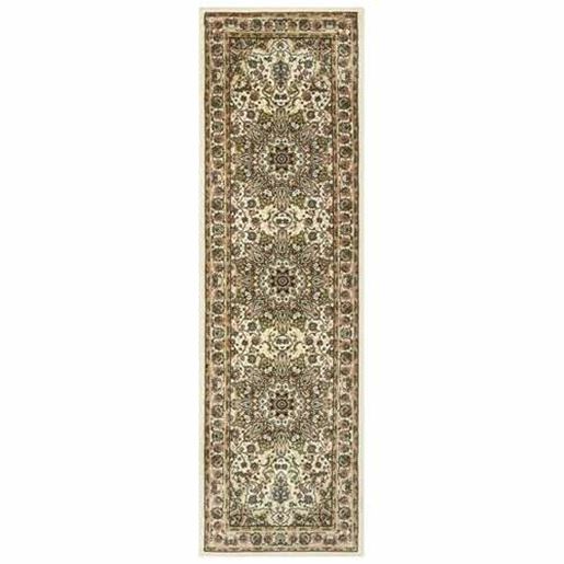 Изображение 8' Ivory Beige Machine Woven Oriental Indoor Runner Rug