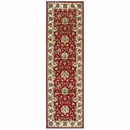 Picture of 8' Red Ivory Machine Woven Floral Oriental Indoor Runner Rug