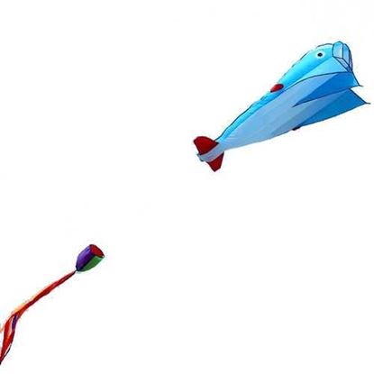 Picture of 3D Huge Soft Parafoil Blue Dolphin Kite Outdoor Sport Entertainment Kite Frameless
