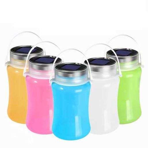 Picture of Outdoor Fishing Folding Solar Light IPX7 Waterproof Powered LED Lantern Silicone Bottle