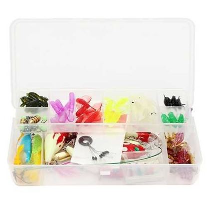 Picture of ZANLURE Lot 100 pcs Kinds of Fishing Lures Crankbaits Hooks Minnow Bass Baits Tackle with Box