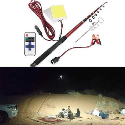 Изображение 12V 2*96W Telescopic Fishing Lamp Car Rod Light LED Camping Lamp Remote Controller Car Lantern