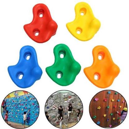 Picture of Children's Climbing Wall Stones Holds Hand Feet Starter Kit Bolt On Rock Holder