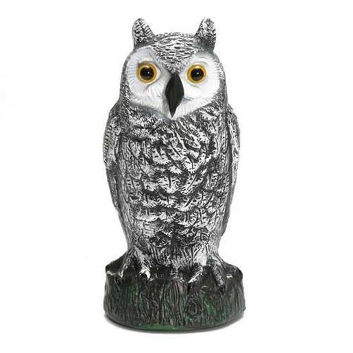 Picture of Plastic Standing Fake Owl Hunting Decoy Deterrent Scarer Repeller Garden Decor