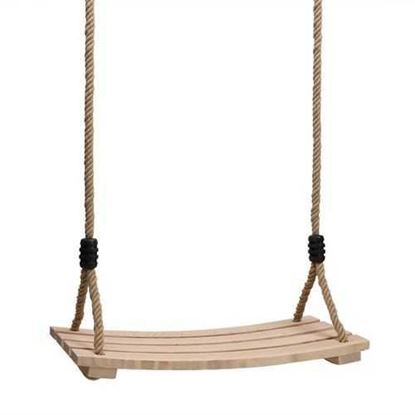 Picture of Wood Hanging Rope Swing Seat Kid Adult Outdoor Backyard Playground Children Play