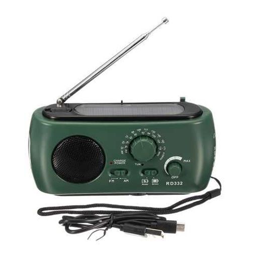 Picture of Dynamo Generator FM/AM Solar Crank Powered Radio With Flashlight Phone Charger