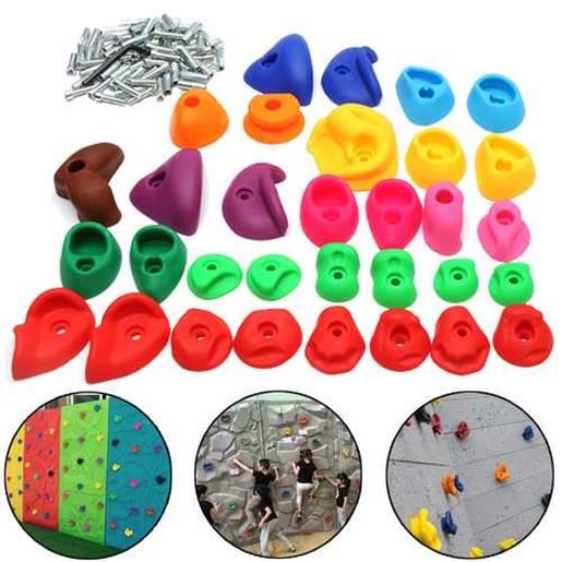 Picture of Children's Climbing Wall Stones Holds Hand Feet Starter Kit Rock Holder w/Screws