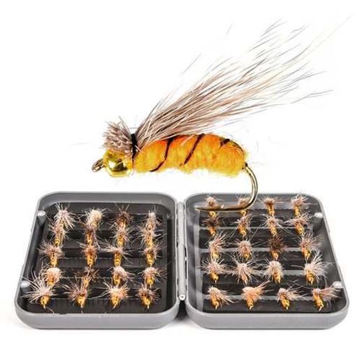 Picture of LEO 40PCS Fly Fishing Lure Set Trout Bass Artificial Bait Fishing Hooks Tackle With Box