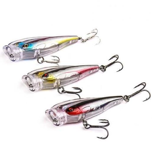 Picture of LEO 1PC 7.5CM 12G Popper Fishing Lure 3 Colors Hard Baits Fishing Lure Tackle