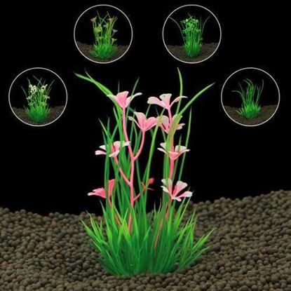 Foto de Artificial Plastic aquarium plants Grass for aquarium background FishTank Ornament  Decorations