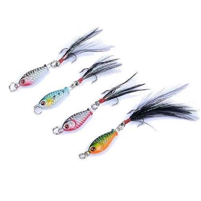 Picture of ZANLURE 4pcs/set 3.2cm 6g Pencil Fishing Lure Top Water Metal 3D Print Laser Artificial Hard Baits