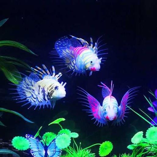 Picture of Glow In The Dark Artificial Aquarium Lionfish Ornament Fish Tank Jellyfish Decorations