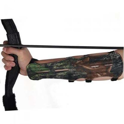 Picture of Archery Arrow Bow Shooting Camouflage 4 Strap Adjustable Ultra Long Arm Guards Protector