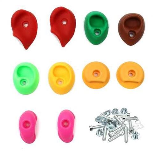 Foto de 10Pcs Plastic Rock Climbing Holds Holders Wall Stone For Kids Toys With Bolts Outdoor Indoor Backyard