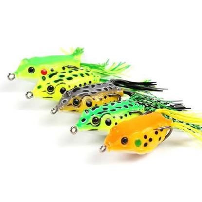Picture of 5Pcs/Set 14g 11cm Plastic Soft Dual Hook Frog Lure Artificial Topwater Wobbler Fishing Lure