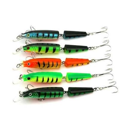 Picture of JM0025 5Pcs/Set 10cm 9.6g 2 Section Dual Hook Hard Bait Fishing Lure Artificial Wobblers Lures