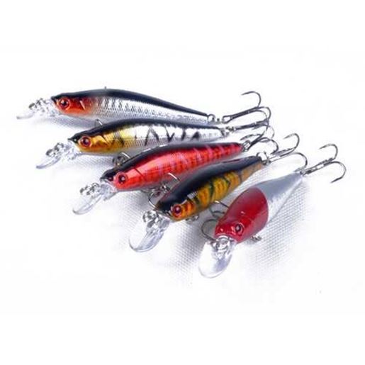 Picture of ZANLURE 5 Pcs Fishing Lures Lifelike Diving Bait Hooks 8cm