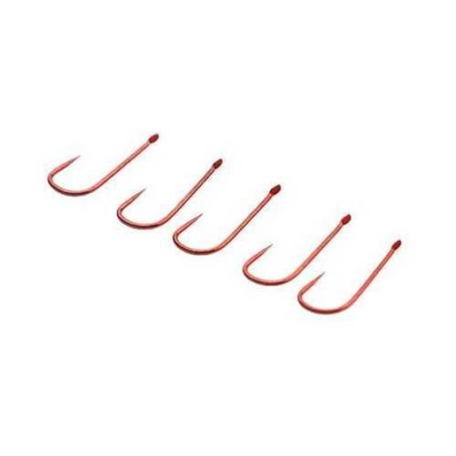 Picture of ZANLURE 10PCS Barbless Red Fishing Hooks Single Fishing Hooks