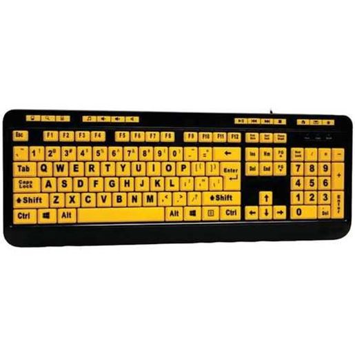 图片 Adesso AKB-132UY EasyTouch 132 Luminous Large-Print Desktop Keyboard