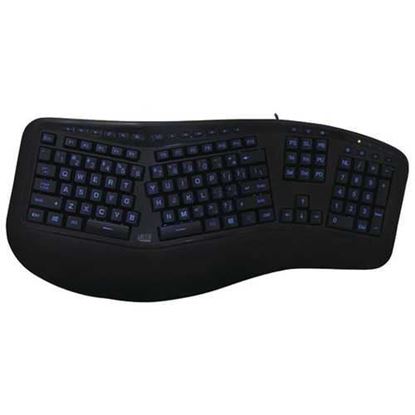 Изображение Adesso AKB-150EB Tru-Form 150 3-Color Illuminated Ergonomic Keyboard