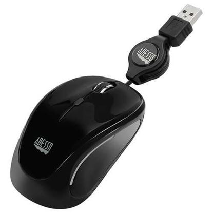 图片 Adesso iMouse S8B iMouse S8 Illuminated Retractable USB Mini Mouse (Black)