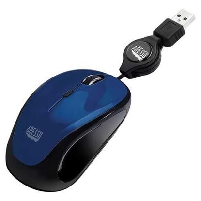 图片 Adesso iMouse S8L iMouse S8 Illuminated Retractable USB Mini Mouse (Blue)