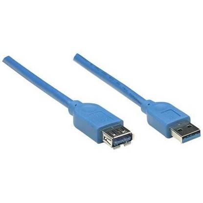 Picture of Manhattan 322379 A-Male to A-Female SuperSpeed USB 3.0 Extension Cable (6.56ft)