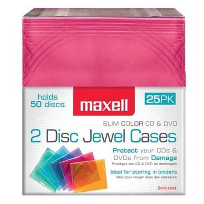 Picture of Maxell 190131OD Dual-Disc Jewel Cases, 25 Pack