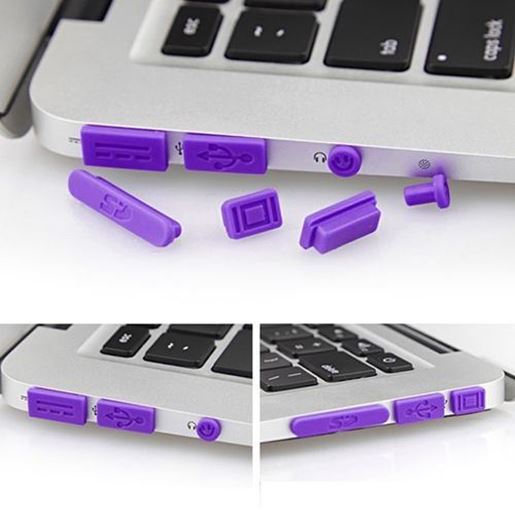 Picture of Colorful Soft Silicone Anti Dust Plug Ports Set For Macbook Air 11.6 13.3