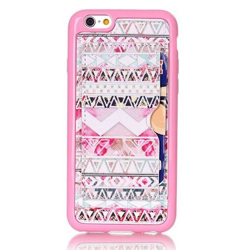 Picture of Pink Tribe Pattern Back Holder Case For iPhone 6 6s