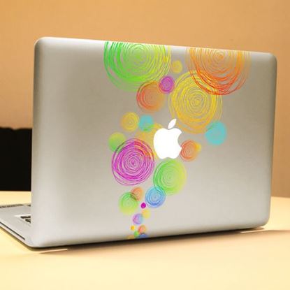Picture of PAG Colored Ring Decorative Laptop Decal Removable Bubble Free Self-adhesive Skin Sticker