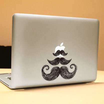 Image de PAG Moustache Decorative Laptop Decal Removable Bubble Free Self-adhesive Partial Color Skin Sticker