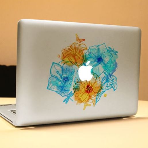 Picture of PAG Cute Flowering Shrubs Decorative Laptop Decal Removable Bubble Free Self-adhesive Skin Sticker