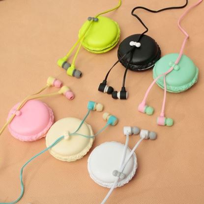 Picture of Portable In-Ear 3.5mm Earphone Headset Macaron Storage Case For Phone Tablet PC