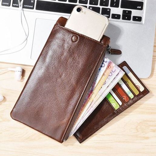 Picture of CaseMe Simple Vertical Zipper Multifunctional Card Slots Wallet Bag For 5.5 Inch Smartphone