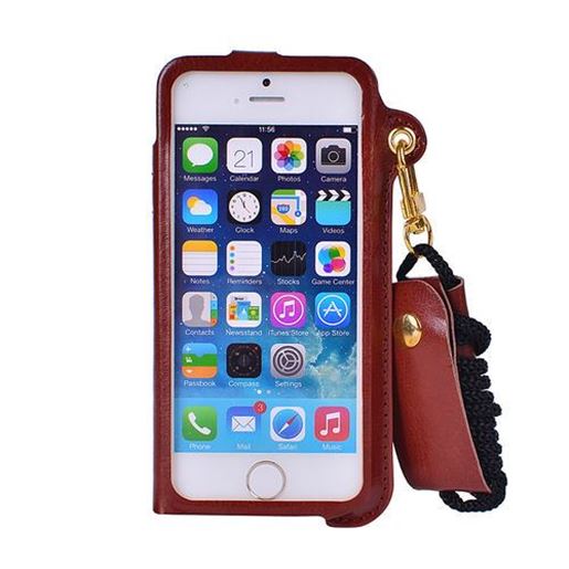 Picture of Card Slot Lanyard PU Leather Case For iPhone 5 5S SE 4 Inch