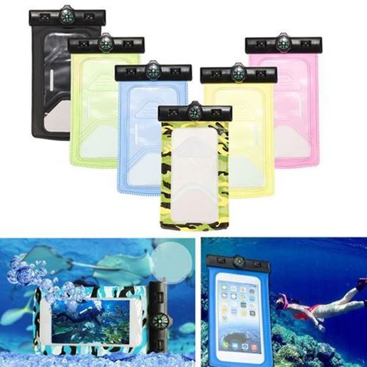 Picture of Waterproof IPX8 Under Water Pouch Bag Case Cover + Compass For 3.5-inch To 6-inch Cell Phone