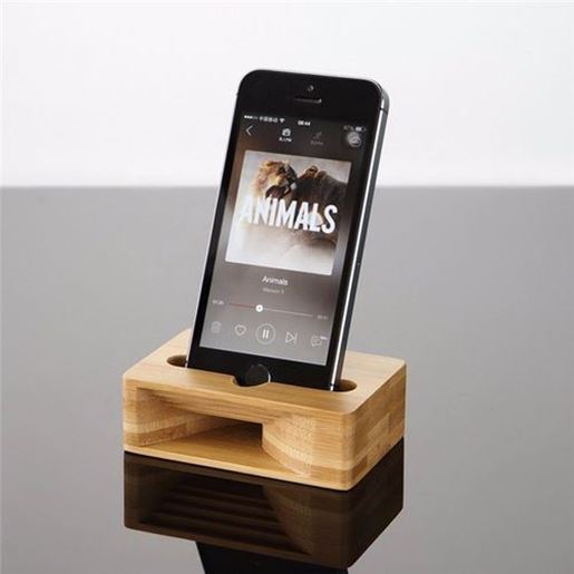 Picture of Universal Wooden Phone Stand Amplifier Mobile Bracket Lazy Holder for under 5.5-inch Smartphone