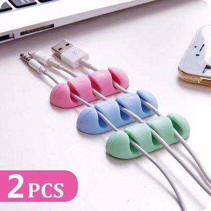 Picture of Bakeey?â€ž? 2PCS TPU Cable Clips Cable Holder Desktop Cable Organizer Cord Management Headphone Holder