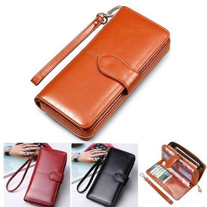 Picture of Floveme Fashion Woman PU Zipper Wallet Bag Multifunctional Purse for Samsung Xiaomi Mobile Phone