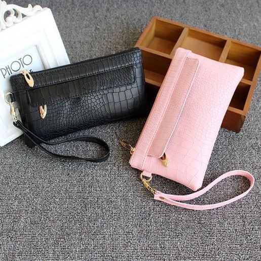 Picture of Universal Women Bag Crocodile Leather Wallet Case Phone Bag Zipper Bag for iPhone Samsung Xiaomi