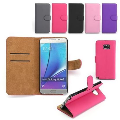 Picture of PU Leather Flip Wallet Card Slot Braceket Case For Samsung Galaxy Note 5