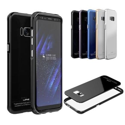 Picture of Luphie Metal Bumper+9H Tempered Glass Back Shell Case For Samsung S8 5.8"