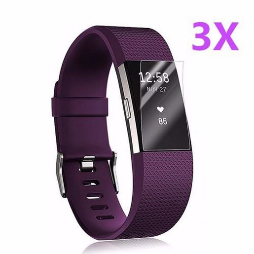 Picture of 3x Anti-Scratch Clear HD Screen Protector Films Shield Guard For Fitbit Charge 2