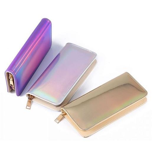 Picture of Multifunctional Women Laser PU Leather Long Wallet Card Purse Phone Bag for Phone under 6.5 inches