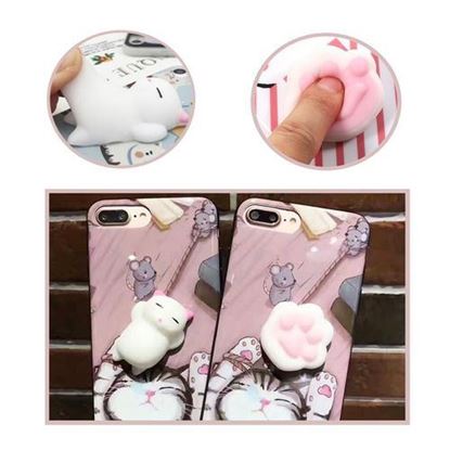 Picture of Bakeey?â€ž? Cartoon 3D Squishy Squeeze Slow Rising Soft Lazy Cat Claws PC Case for iPhone 7/8 7Plus/8Plu