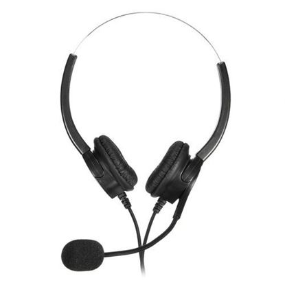 Picture of RJ11 Call Center Headset Telephone Corded Wired Microphone Office Head Phone